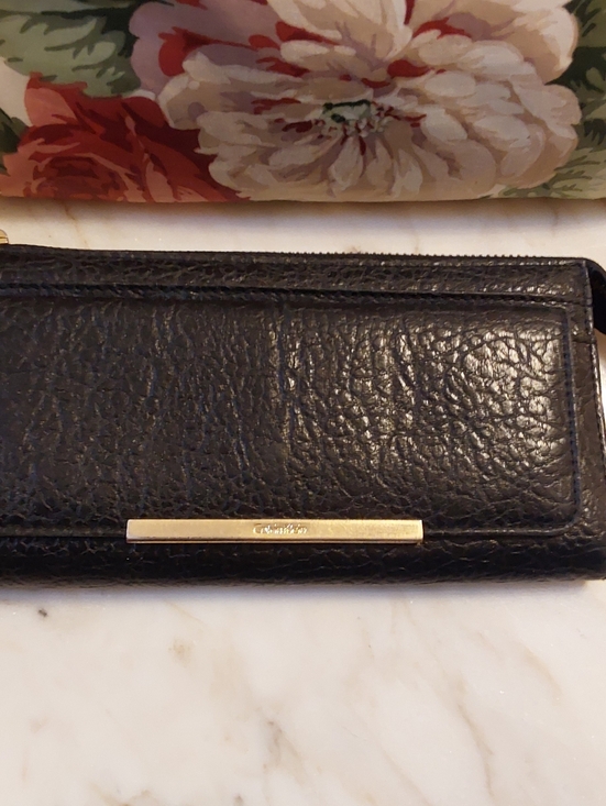 Calvin Klein Handbags - Calvin Klein Saffiano Leather Wallet, Snap Lock Side Pocket, 2010 Design